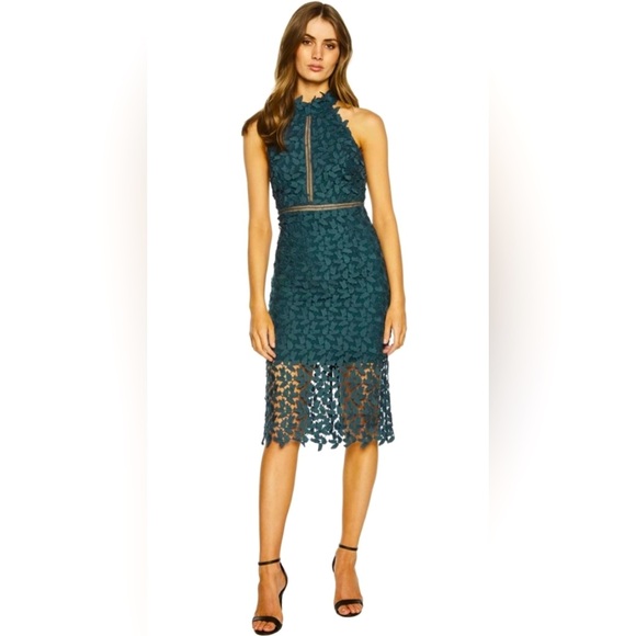 Bardot Gemma Midi Dress Green - Picture 1 of 6